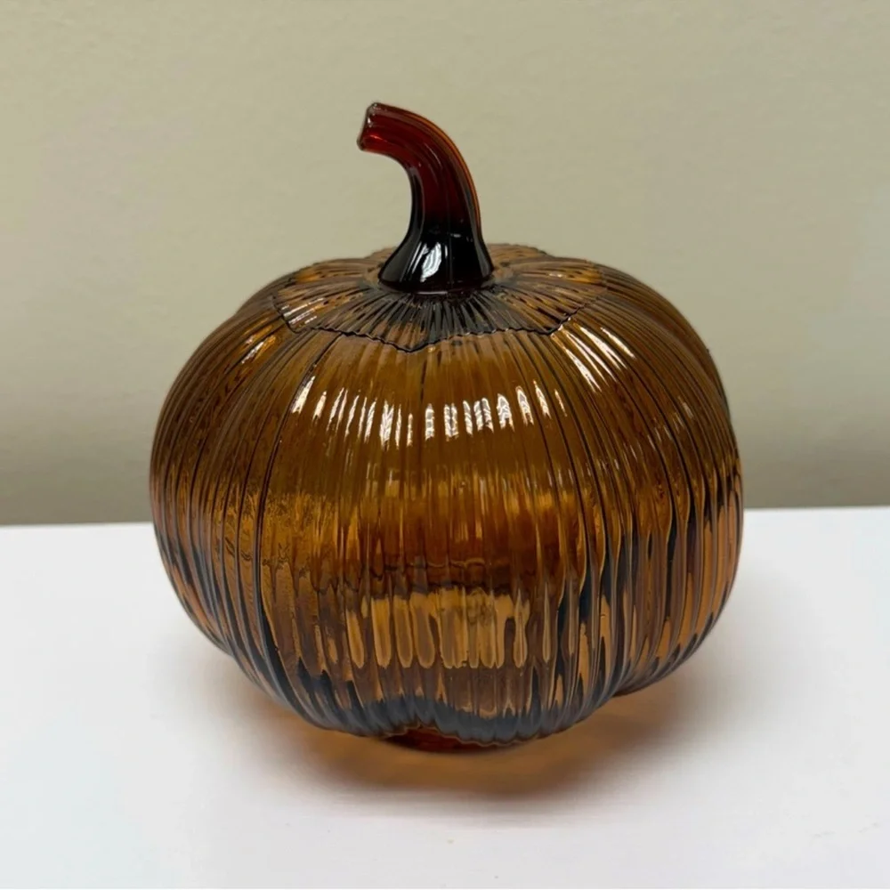 New Target Bullseye Playground Fall Brown Light Up Glass Pumpkin